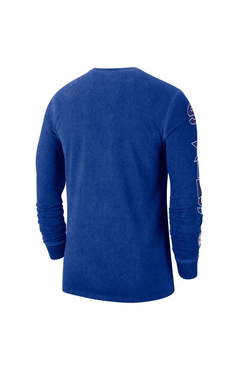 Nike Men's Nike Royal Philadelphia 76ers Courtside Retro Elevated Long Sleeve T-Shirt, Alternate, color, Royal