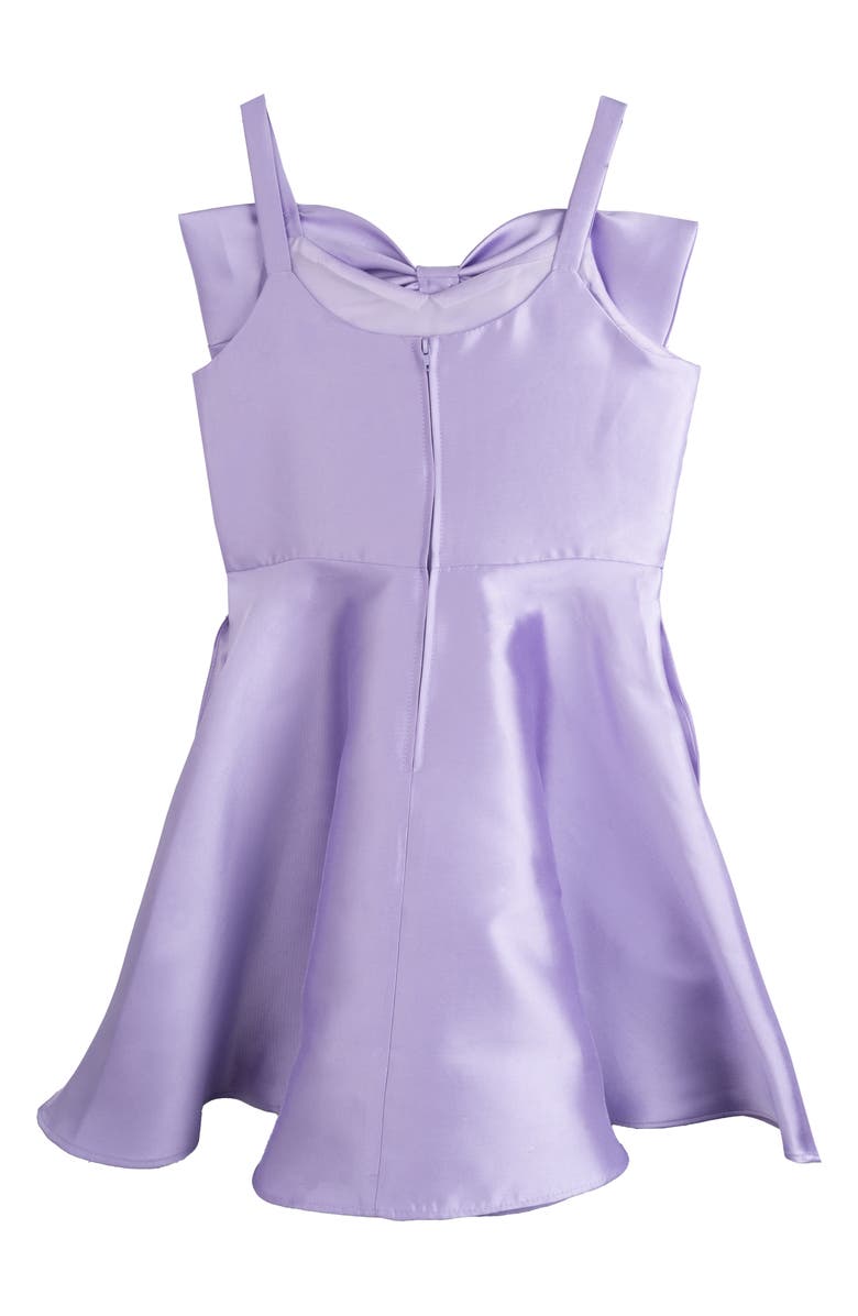 Rare Editions Kids' Big Bow Mikado Party Dress, Alternate, color, Lavender