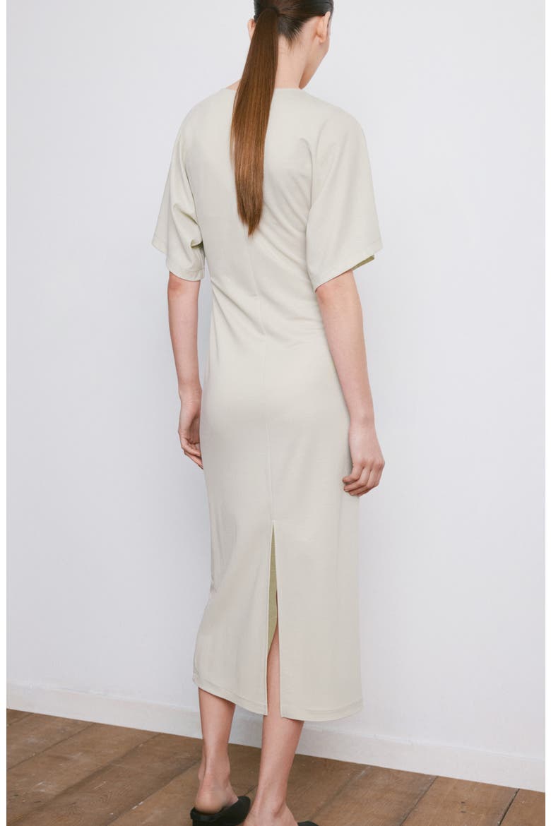 Gathered Midi Dress, Alternate, color, ECRU