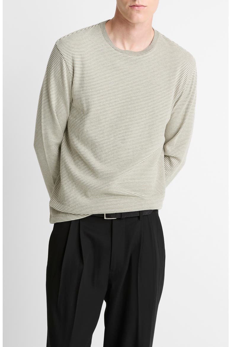 Striped Double Knit T-Shirt, Main, color, MEADOWLARK/ SYCAMORE
