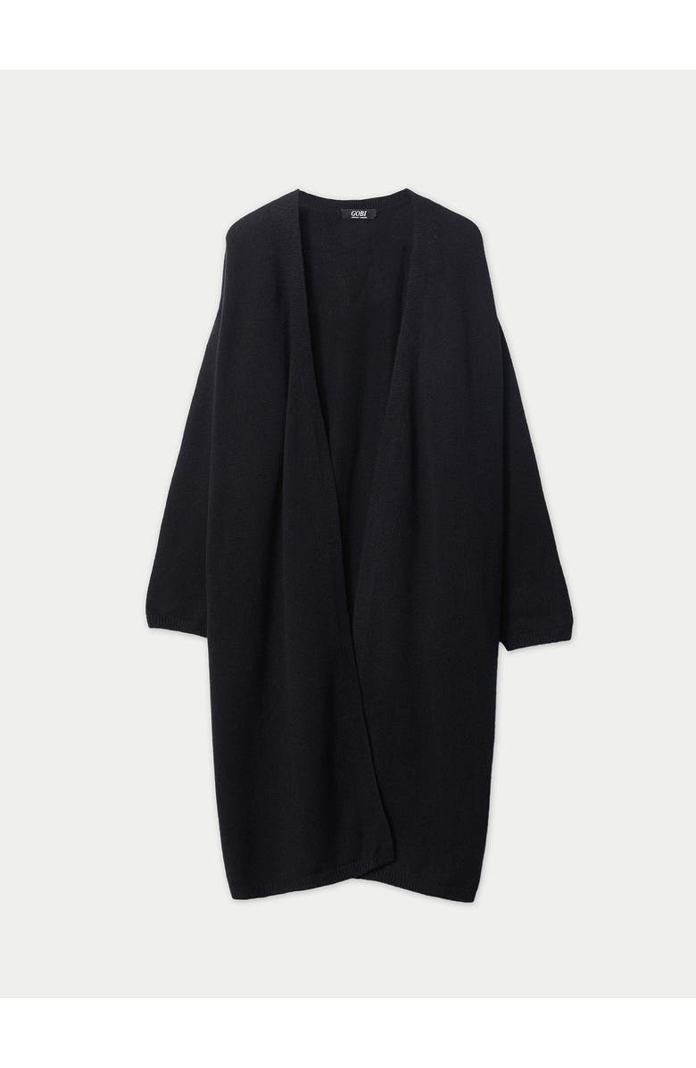 GOBI Mongolian Cashmere Long Maternity Cashmere Robe, Main, color, Black