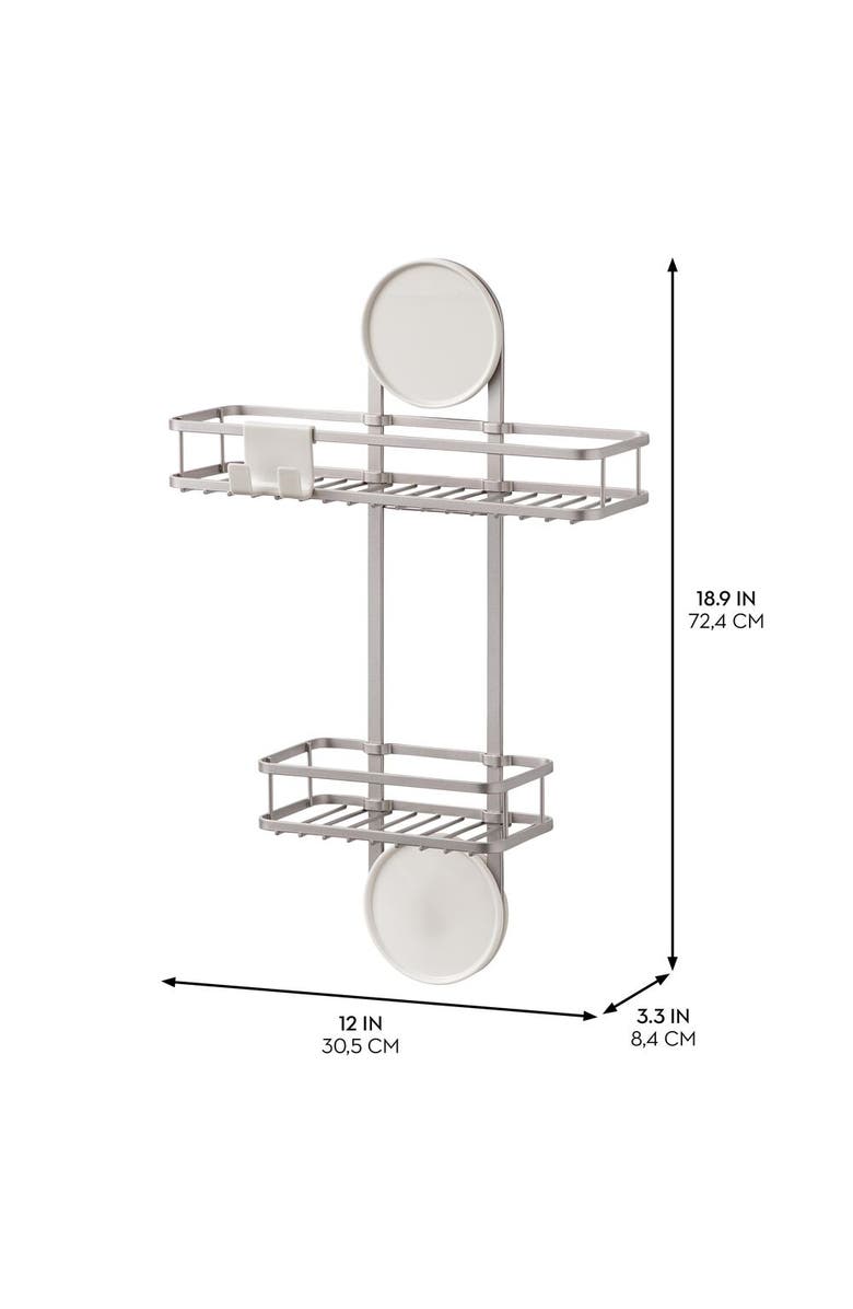 iDesign Self-Adhesive Shower Caddy with Razor Holder - Satin, Alternate, color, Satin