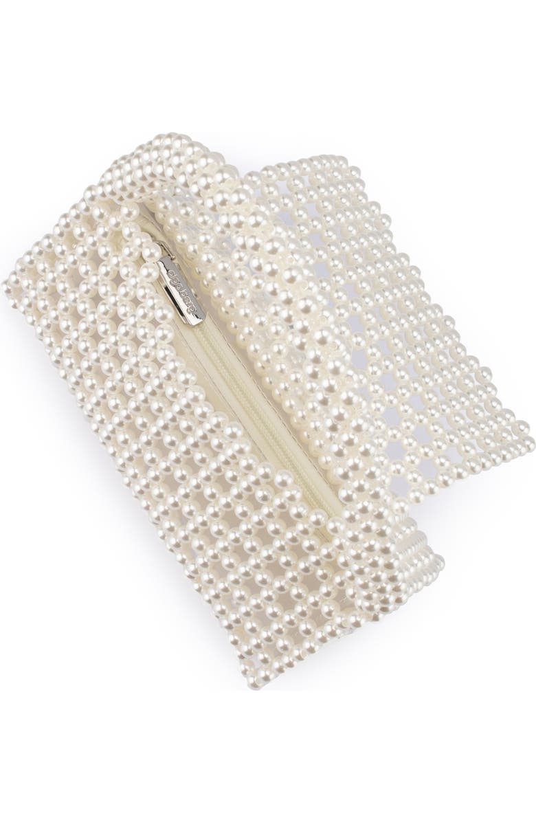 Olga Berg Amrita Faux Pearl Top Handle Bag, Alternate, color, Pearl