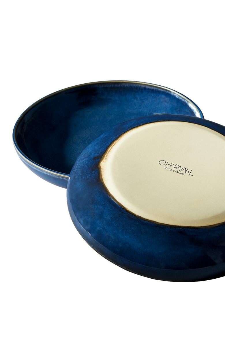 Gharyan Stoneware Youlha Pasta Plate, Set of 4, Alternate, color, Indigo