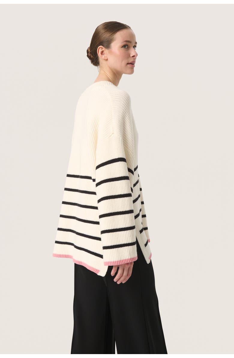 Soaked in Luxury SLMusling V-neck Loose Fit Pullover, Alternate, color, Whisper White