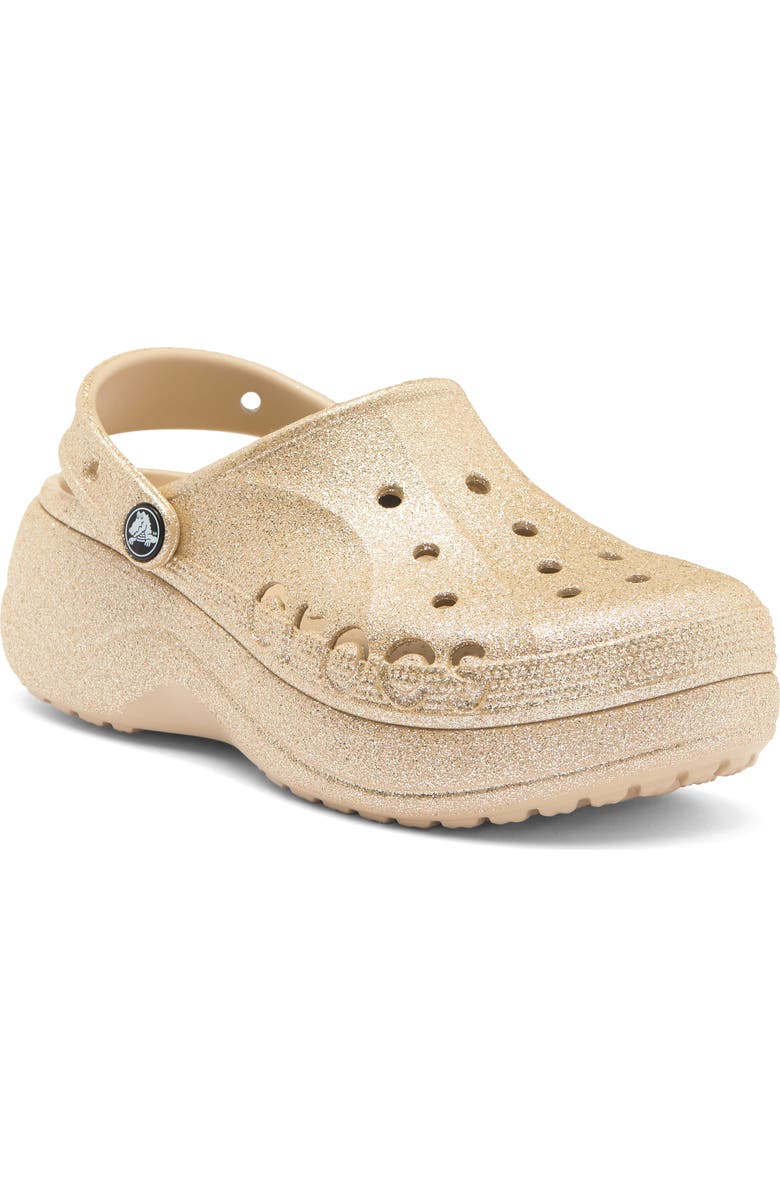 CROCS Baya Platform Glitter Clog, Main, color, Chai