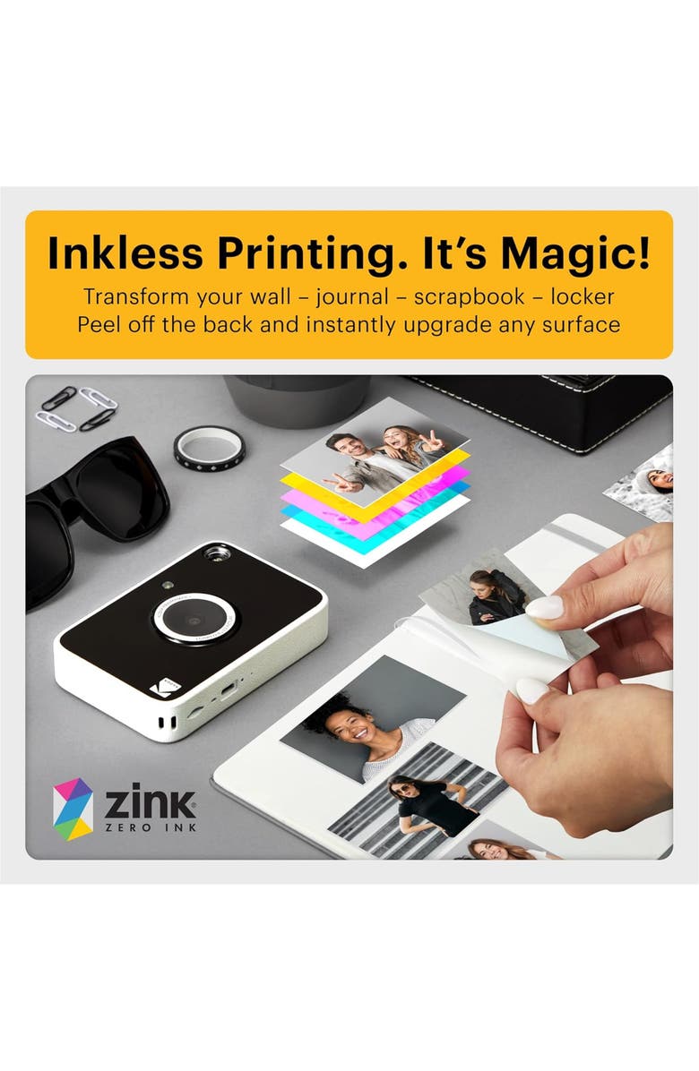 Kodak Printomatic+ Digital Camera Bundle w/ 20pk Paper, Alternate, color, Black