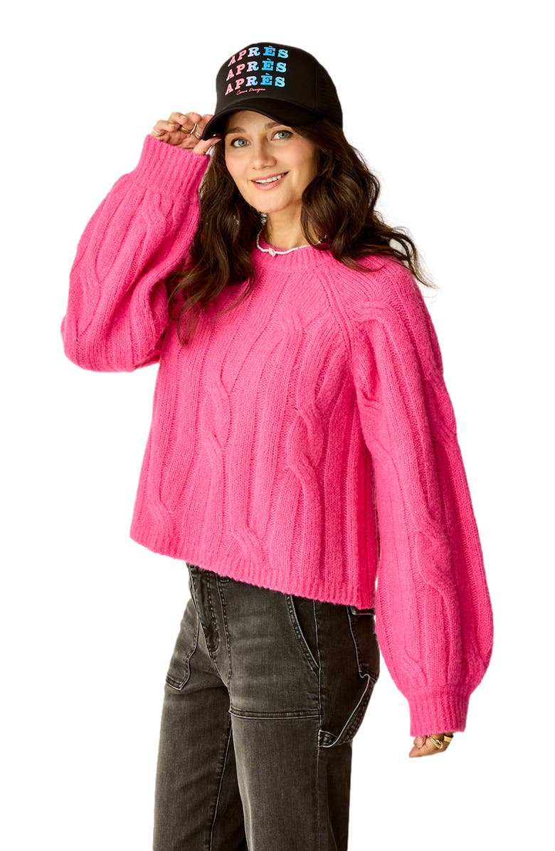 Carve Designs Eloise Wool Sweater, Alternate, color, Hot Pink