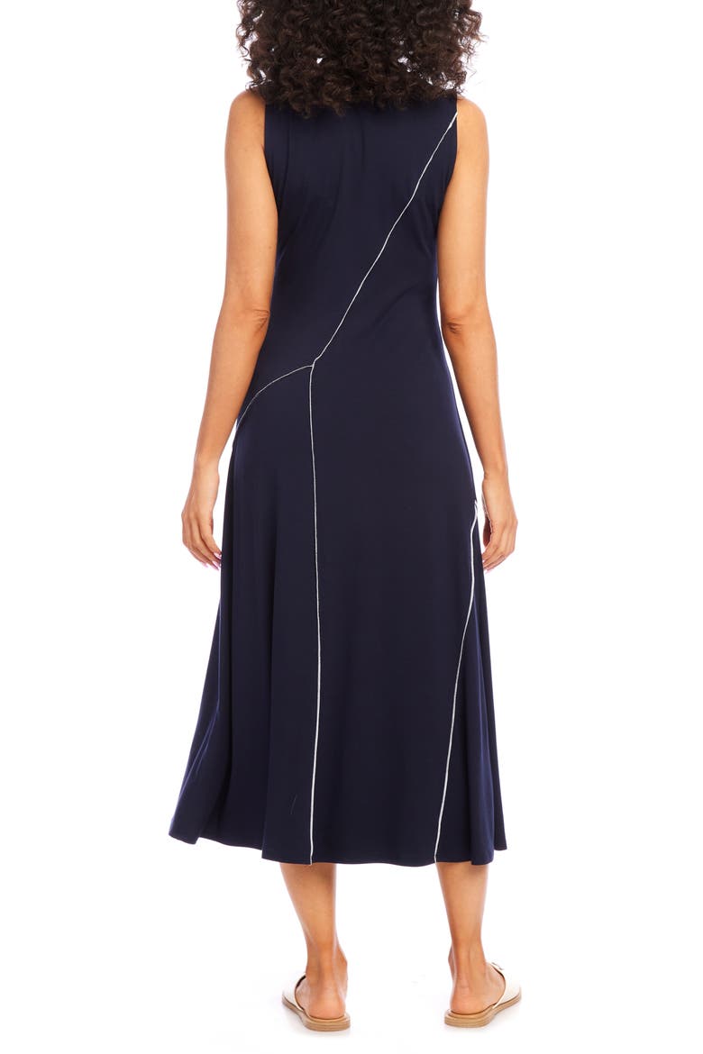 Reverse Seam Sleeveless Midi Dress, Alternate, color, NAVY