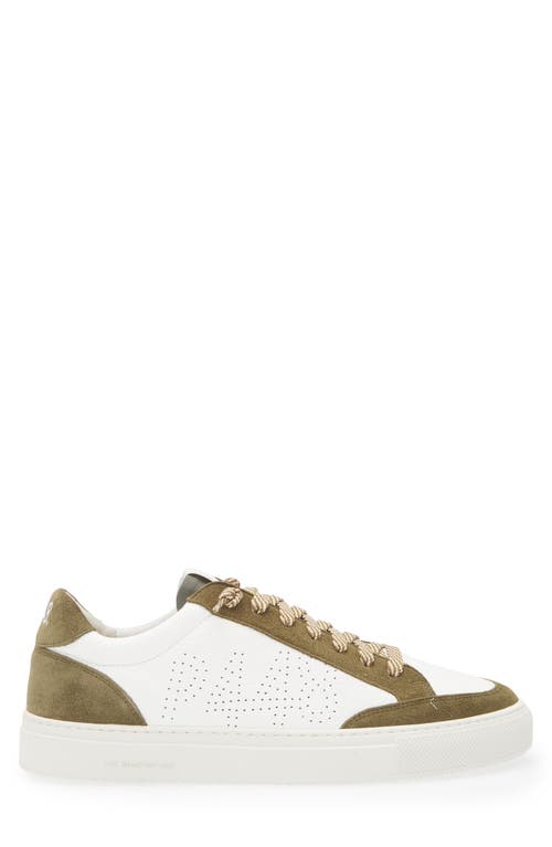 P448 Soho Sneaker In White/dark Green