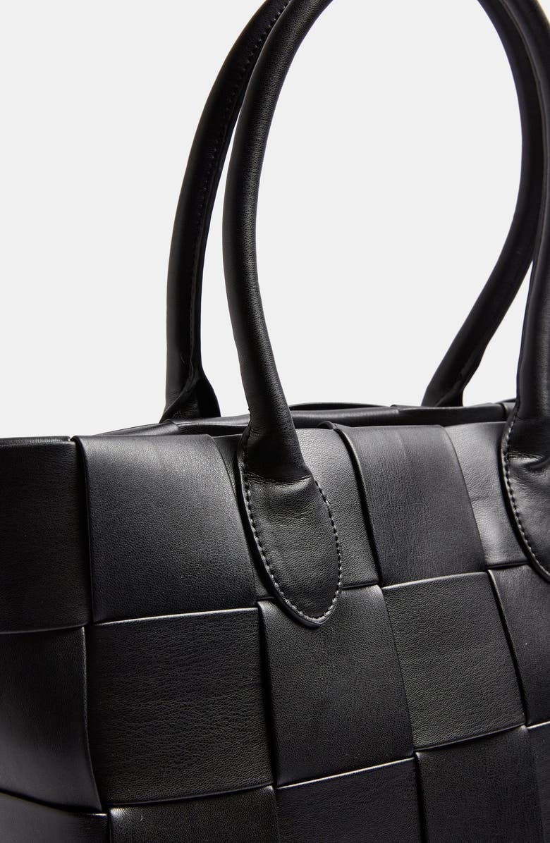 Topshop Weave Faux Leather Tote, Alternate, color,