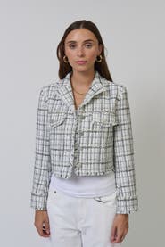 Central Park West Logan Studded Tweed Jacket