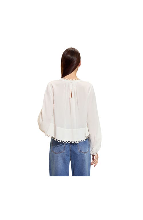 Cynthia Rowley Annabelle Long Sleeve Blouse In White
