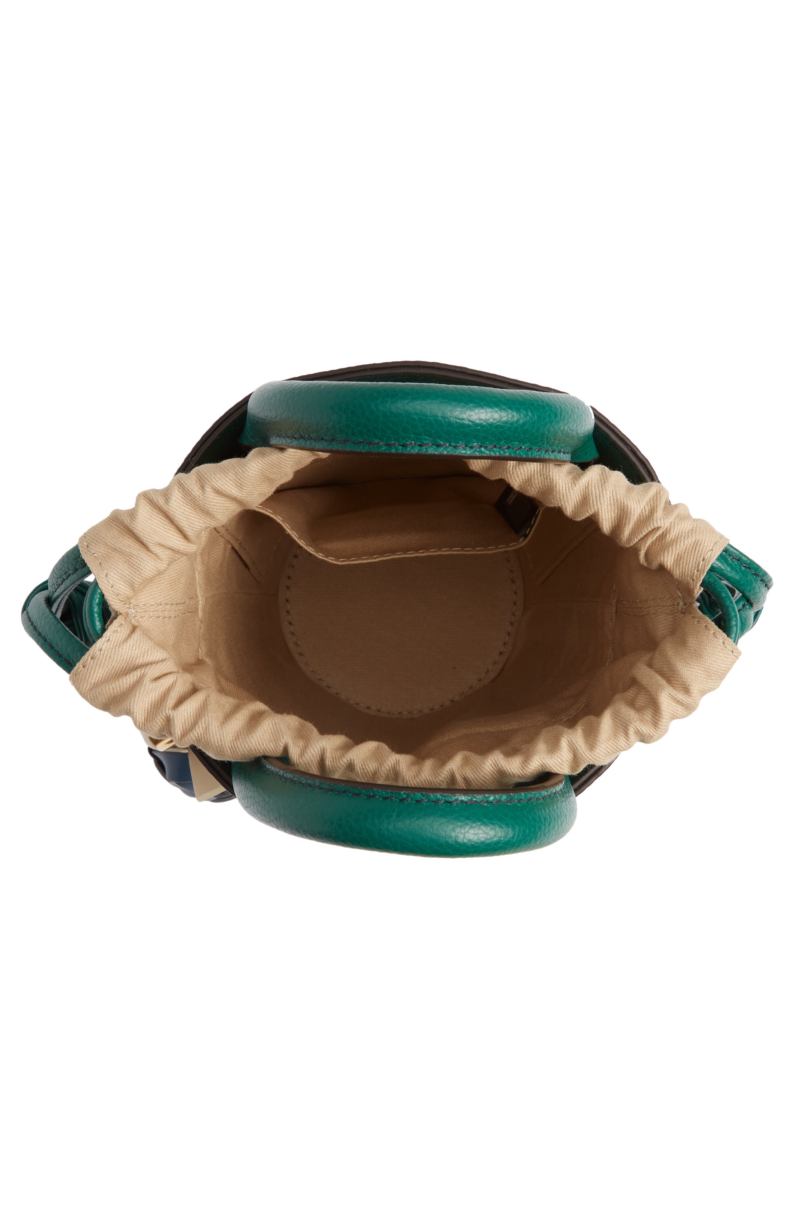 Mini Leather Bucket Bag, Alternate, color, WOODSY GREEN