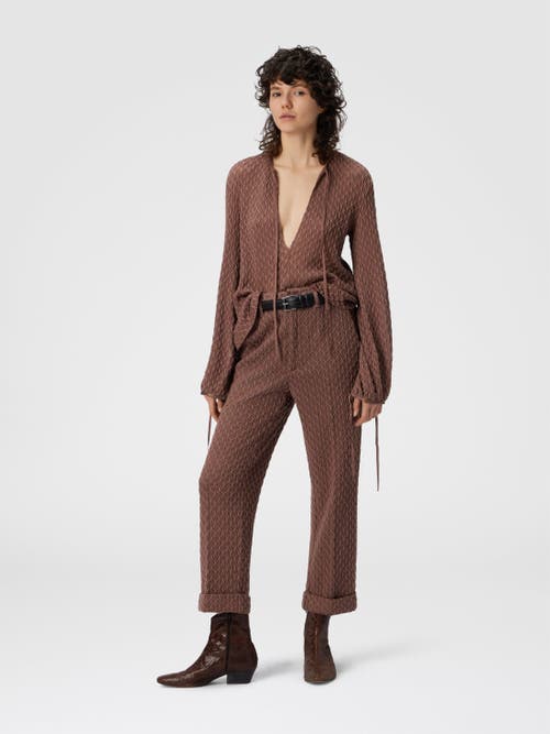 Missoni Crew Neck Blouse In Wool Blend In Brown