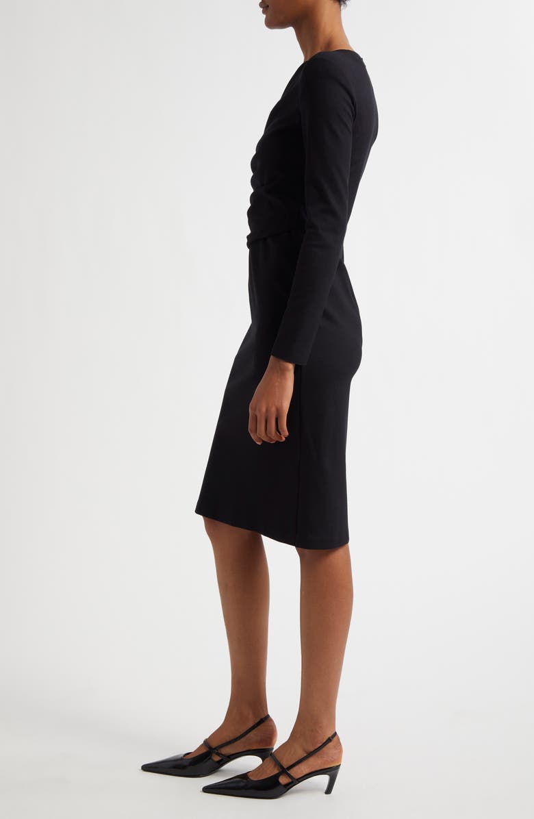 Emporio Armani Long Sleeve Pleated Jersey Dress, Alternate, color,
