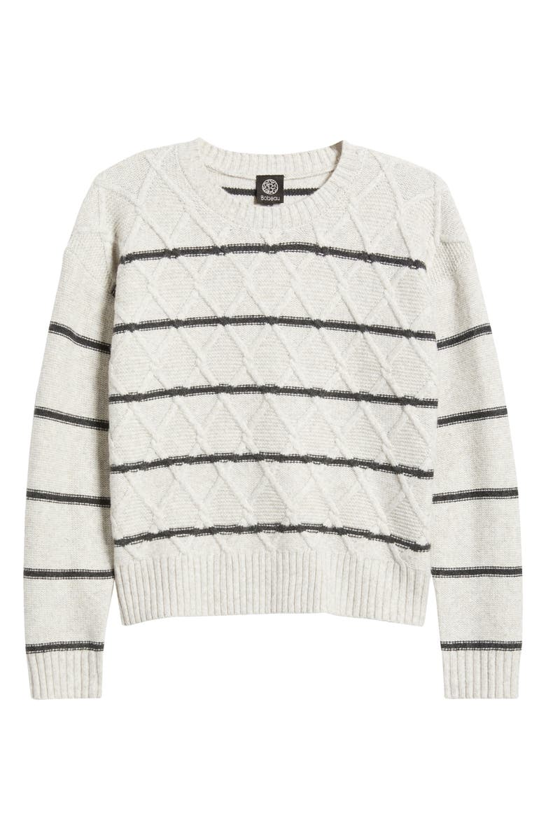 Bobeau Stripe Crewneck Sweater, Alternate, color,
