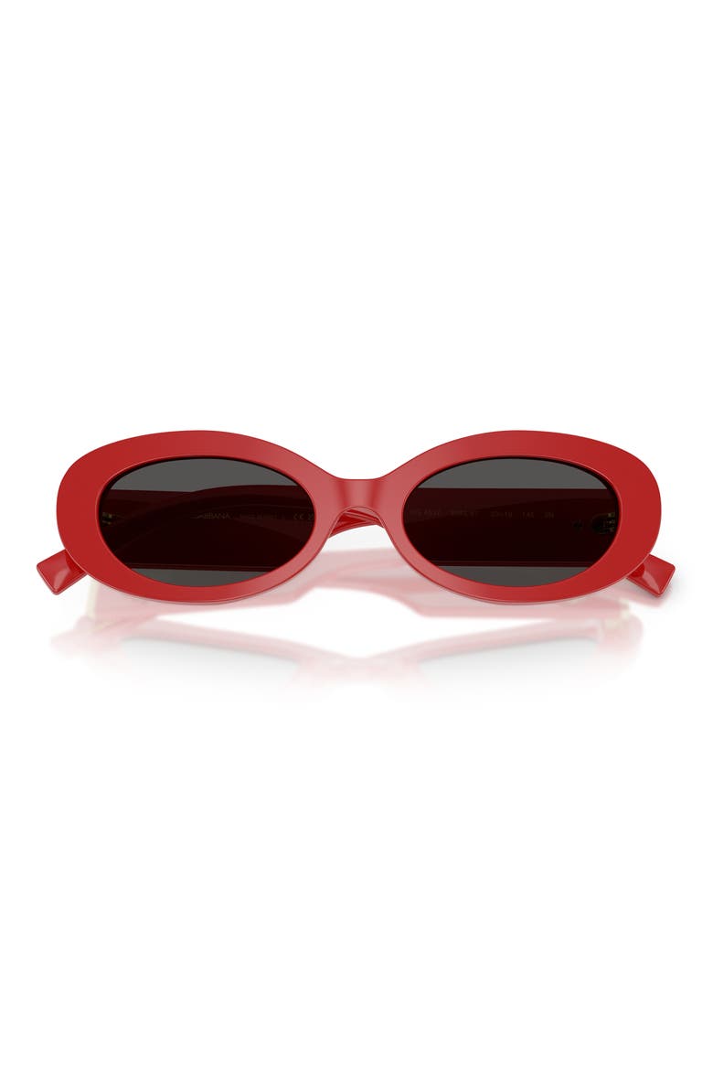 53mm Oval Sunglasses, Alternate, color, FULL RED / DARK GREY