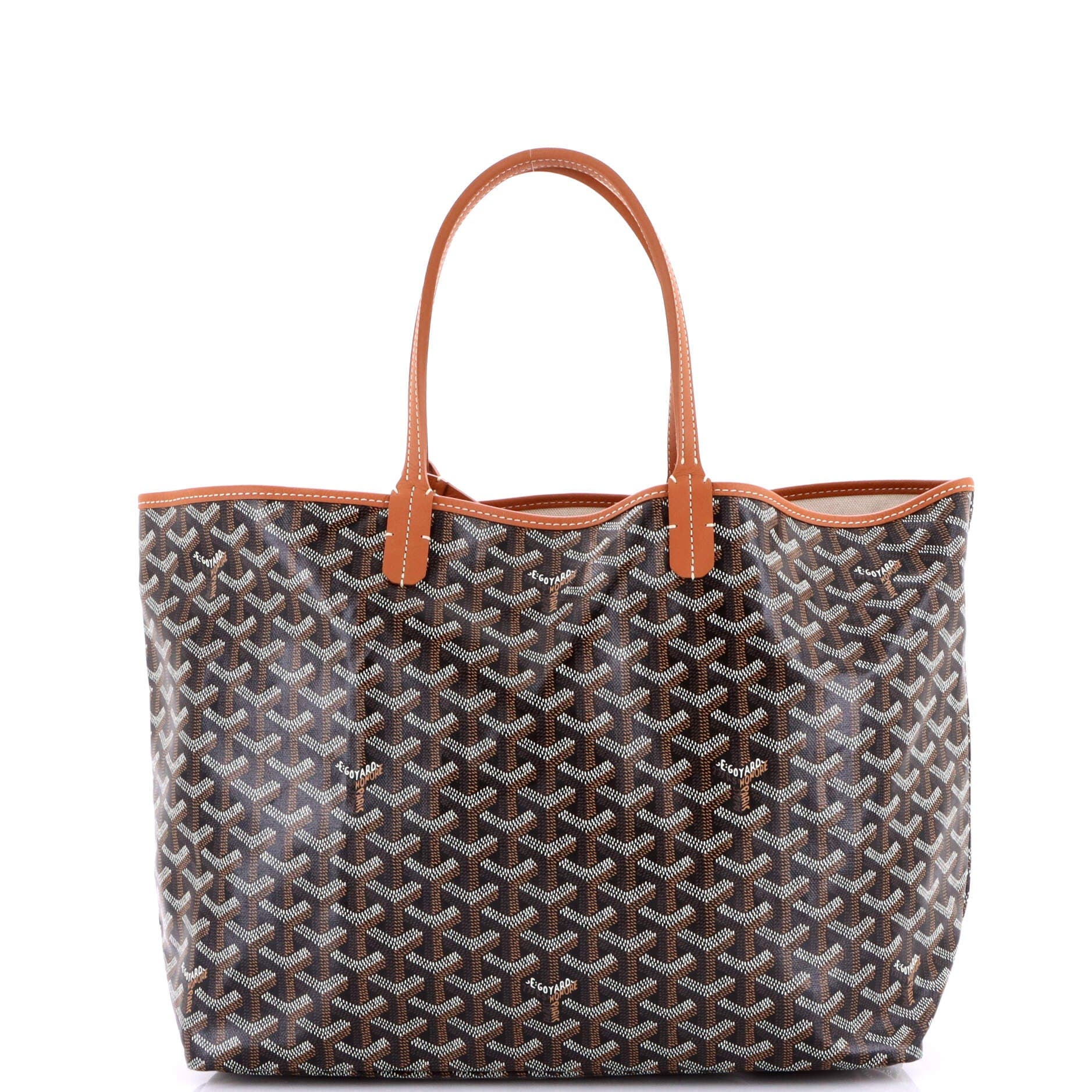 Pre-Owned Goyard Saint Louis Tote Coated Canvas PM, Main, color, Brown