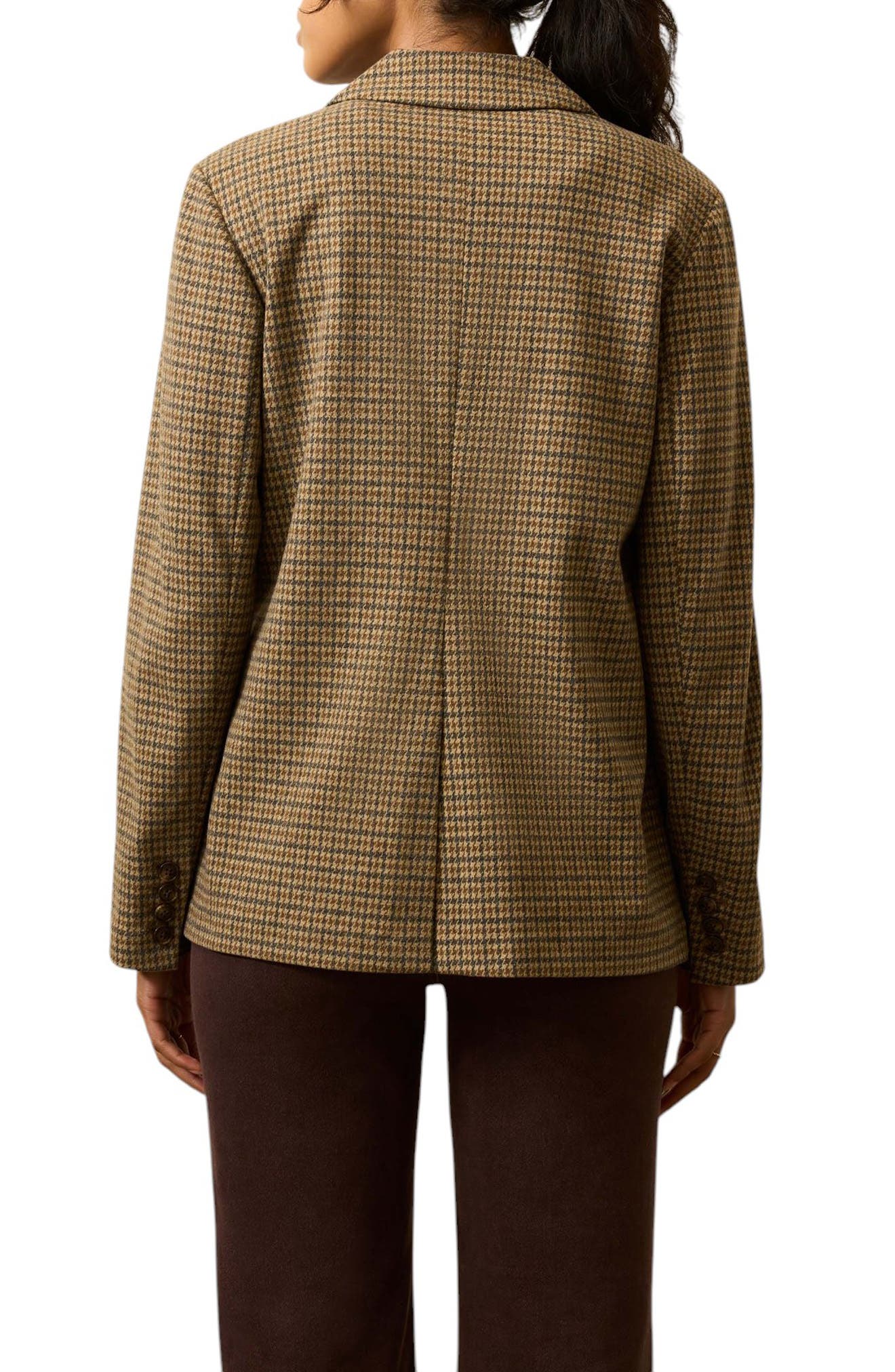 Inlet Houndstooth Double Breasted Knit Blazer - image 2