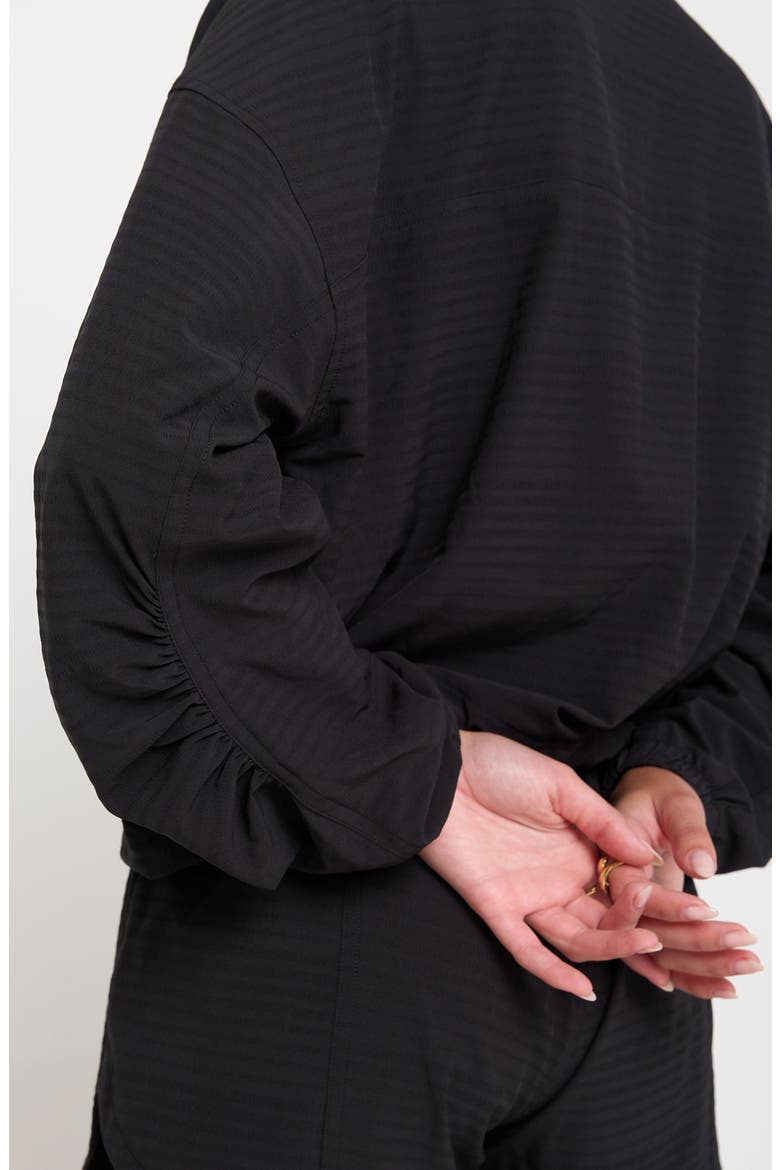 Elana Crop Zip Woven Active Jacket, Alternate, color, BLACK
