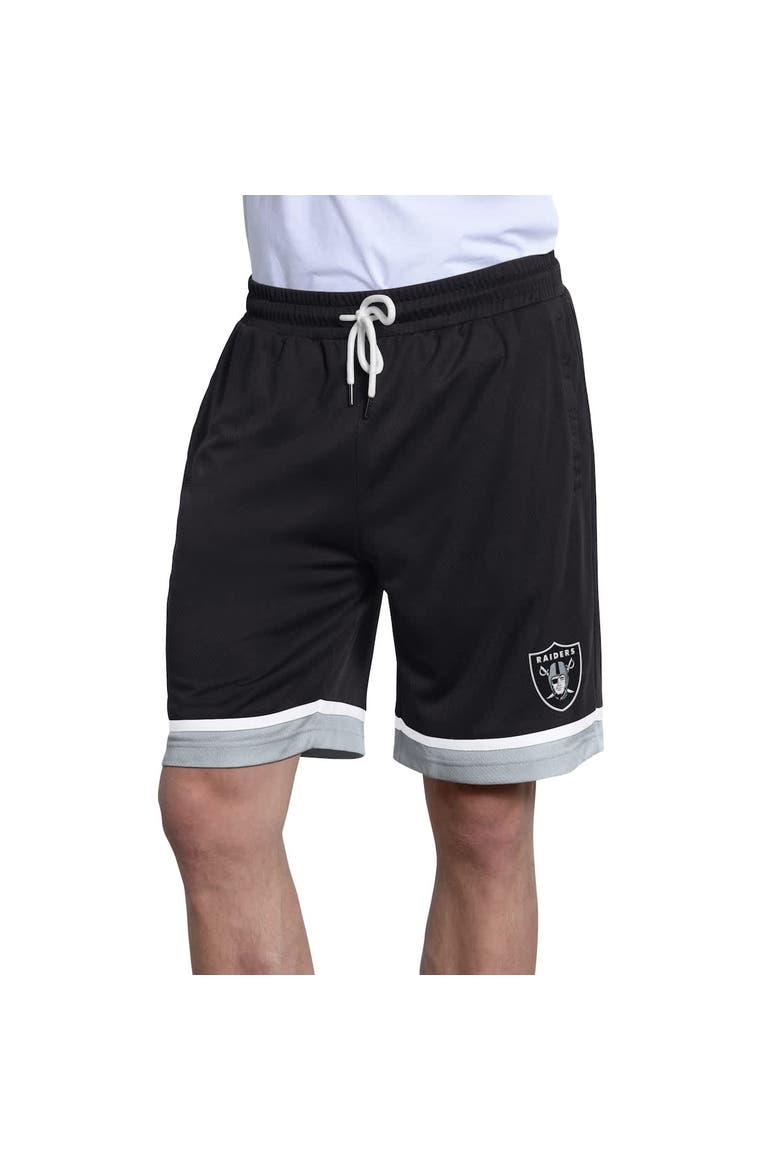 Men's Starter  Black Las Vegas Raiders Power Play Mesh Shorts, Main, color, Black
