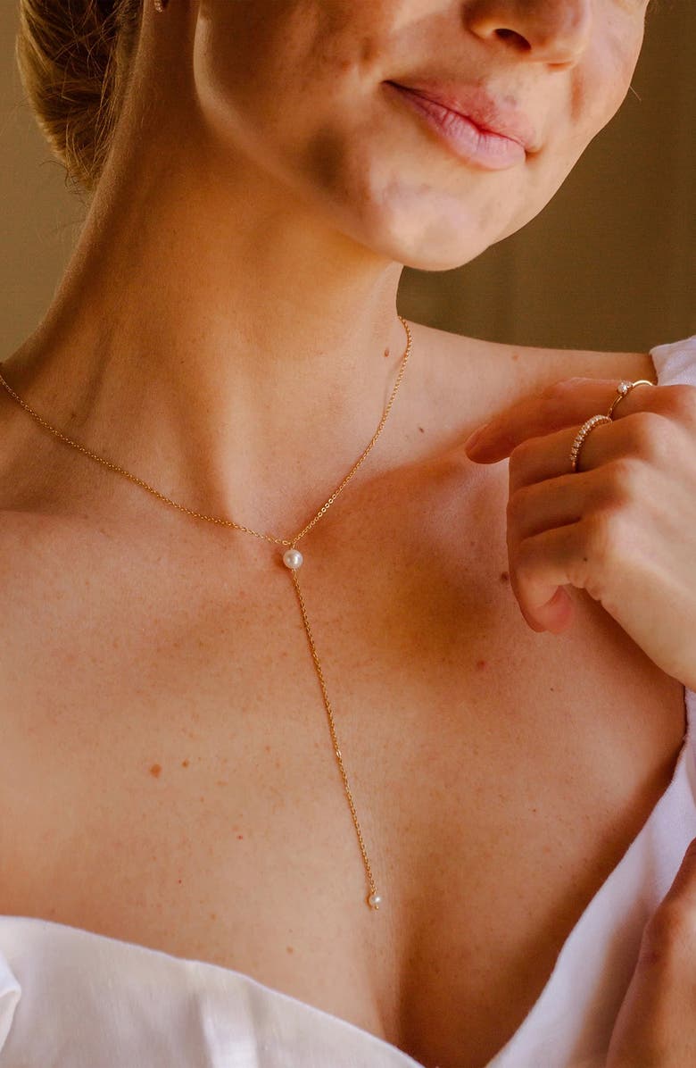 MADE BY MARY Freshwater Pearl Lariat Necklace, Alternate, color, 