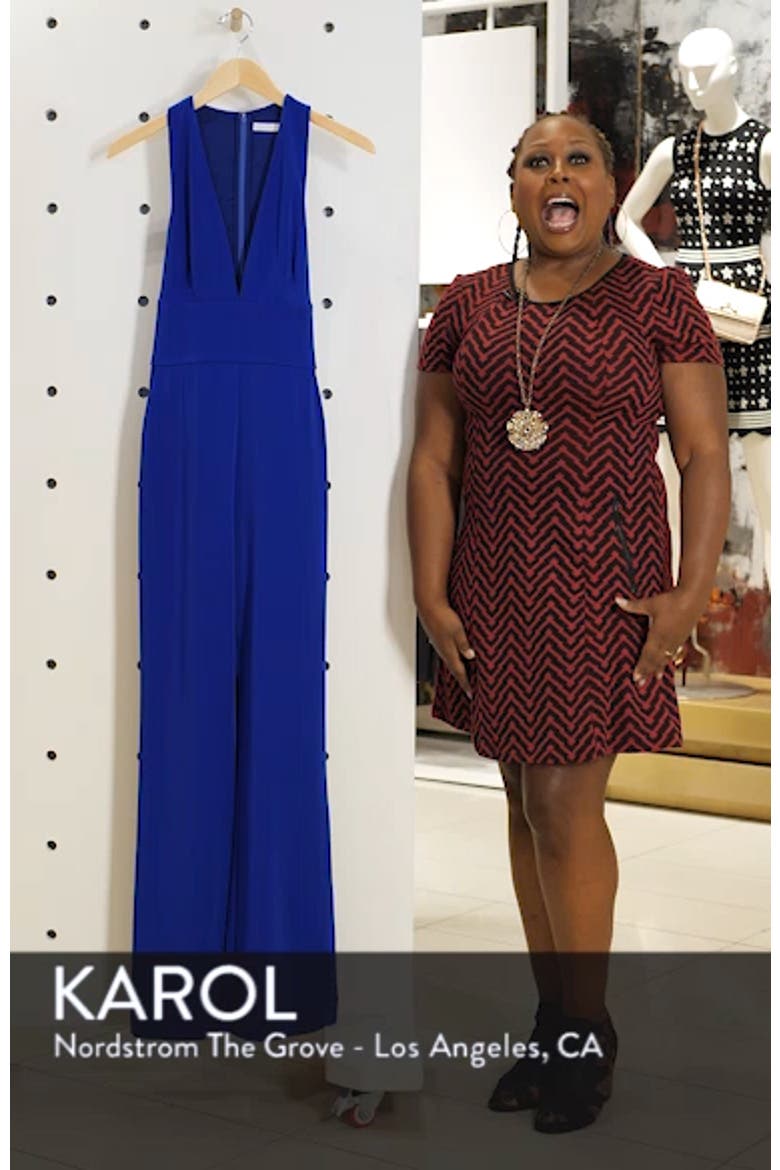Plunge Neck Tie Waist Jumpsuit video