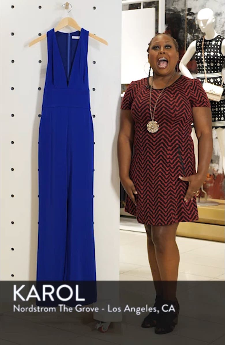 Plunge Neck Tie Waist Jumpsuit, sales video thumbnail