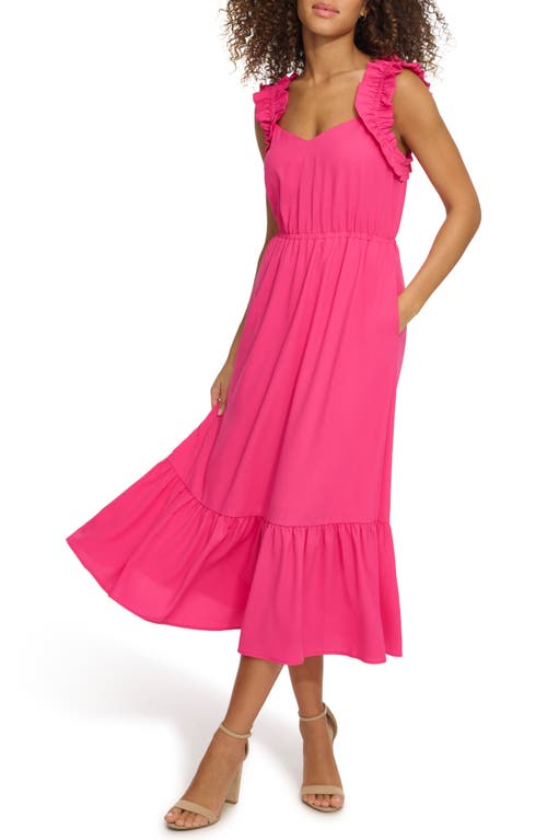 Kensie Ruffle Sleeveless Fit & Flare Midi Dress