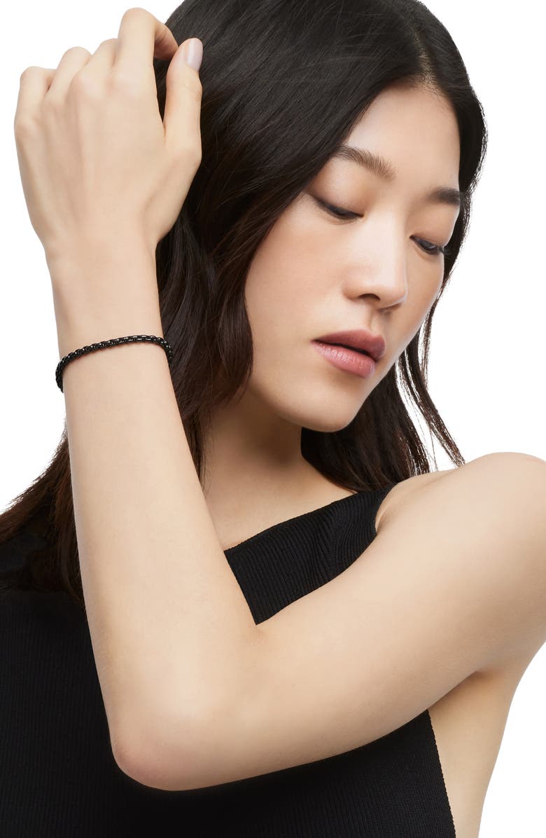 David Yurman Bel Aire Chain Bracelet in Black with 14K Yellow Gold Accent, 4mm, Alternate, color, Gold/ Black Steel