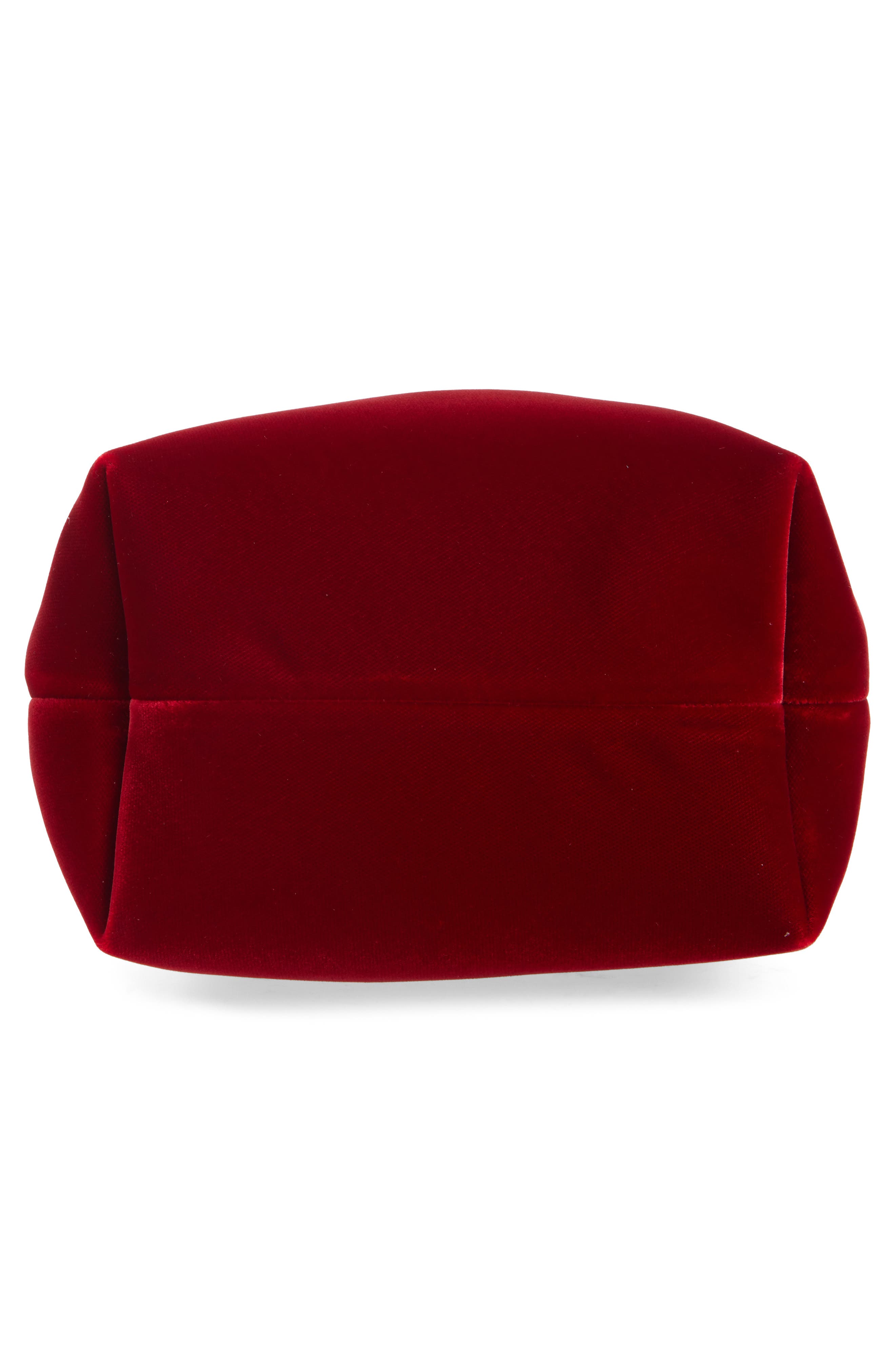 Jimmy Choo Bon Bon Bucket Bag, Alternate, color, Ruby Red/ Silver