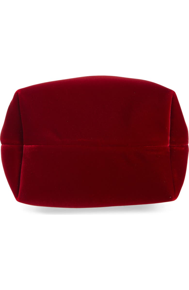 Jimmy Choo Bon Bon Bucket Bag, Alternate, color, Ruby Red/ Silver