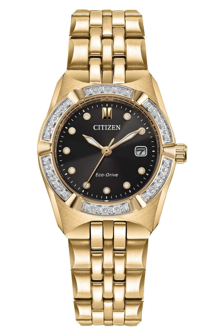 Eco-Drive Bracelet Watch, 28mm, Main, color, GOLD
