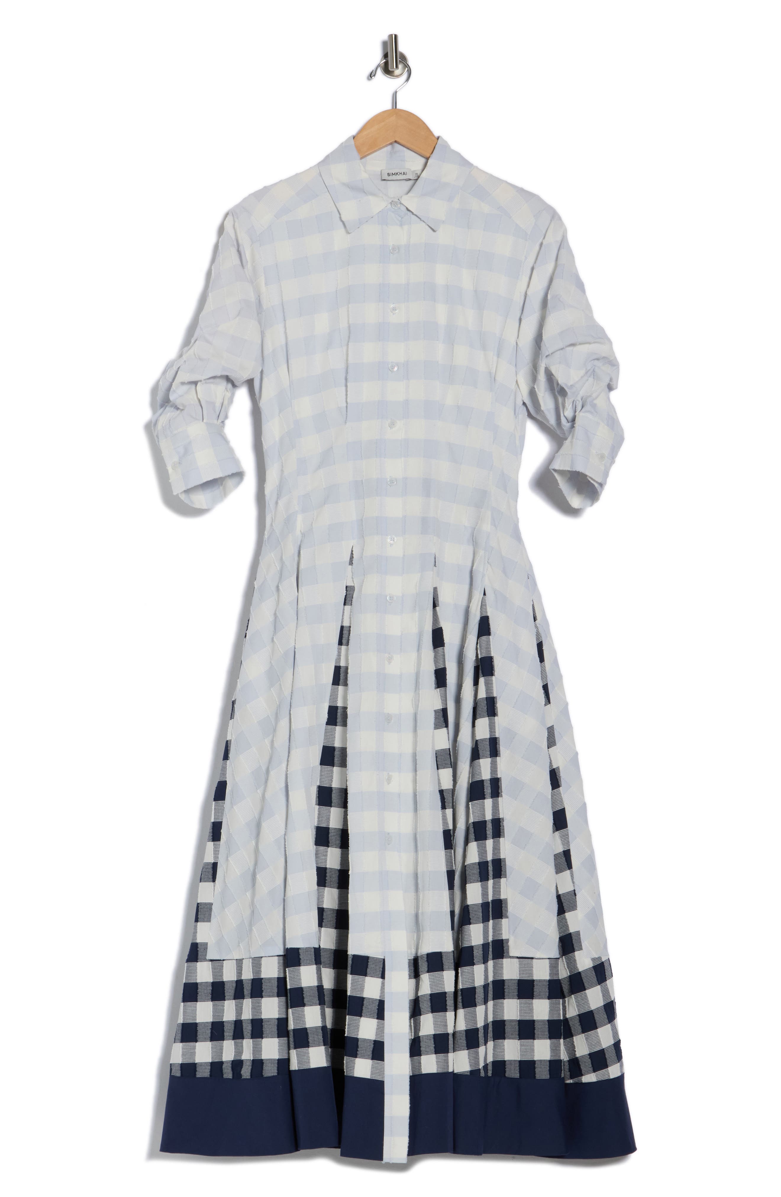 Simkhai Jazz Pintuck Cotton Shirtdress