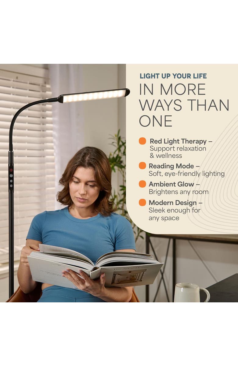 Lifepro Red Light Therapy Lamp & Reading Lamp 850nm & 660nm Near Infrared Light for Body, Alternate, color, Single Head