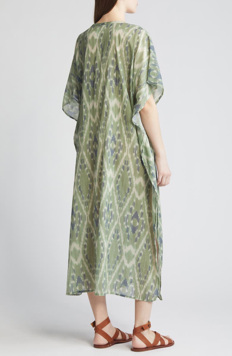 Faherty Ikat Print Organic Cotton Cover-Up Caftan, Alternate, color,