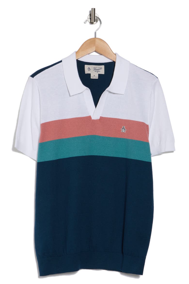 Stripe Cotton Jersey Polo, Alternate, color, BLUE WING TEAL