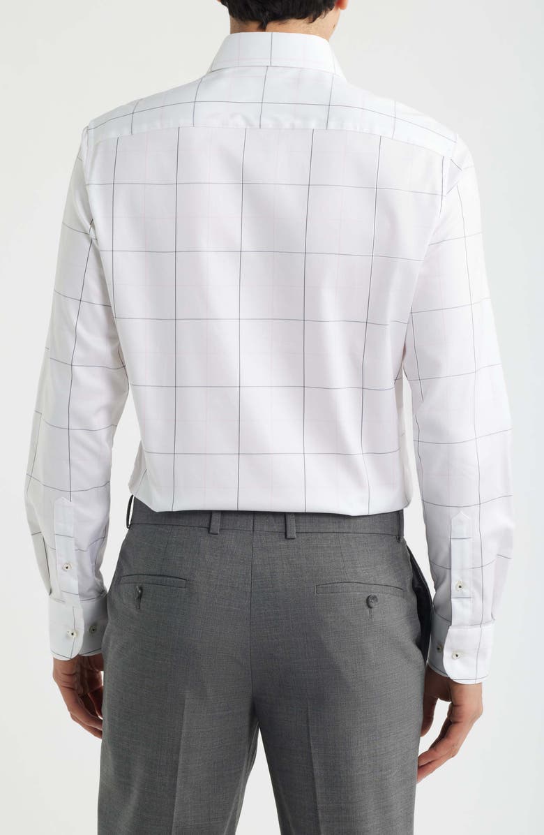 1863 by Eterna Slim Fit Windowpane Check Non-Iron Cotton Twill Dress Shirt, Alternate, color, Navy
