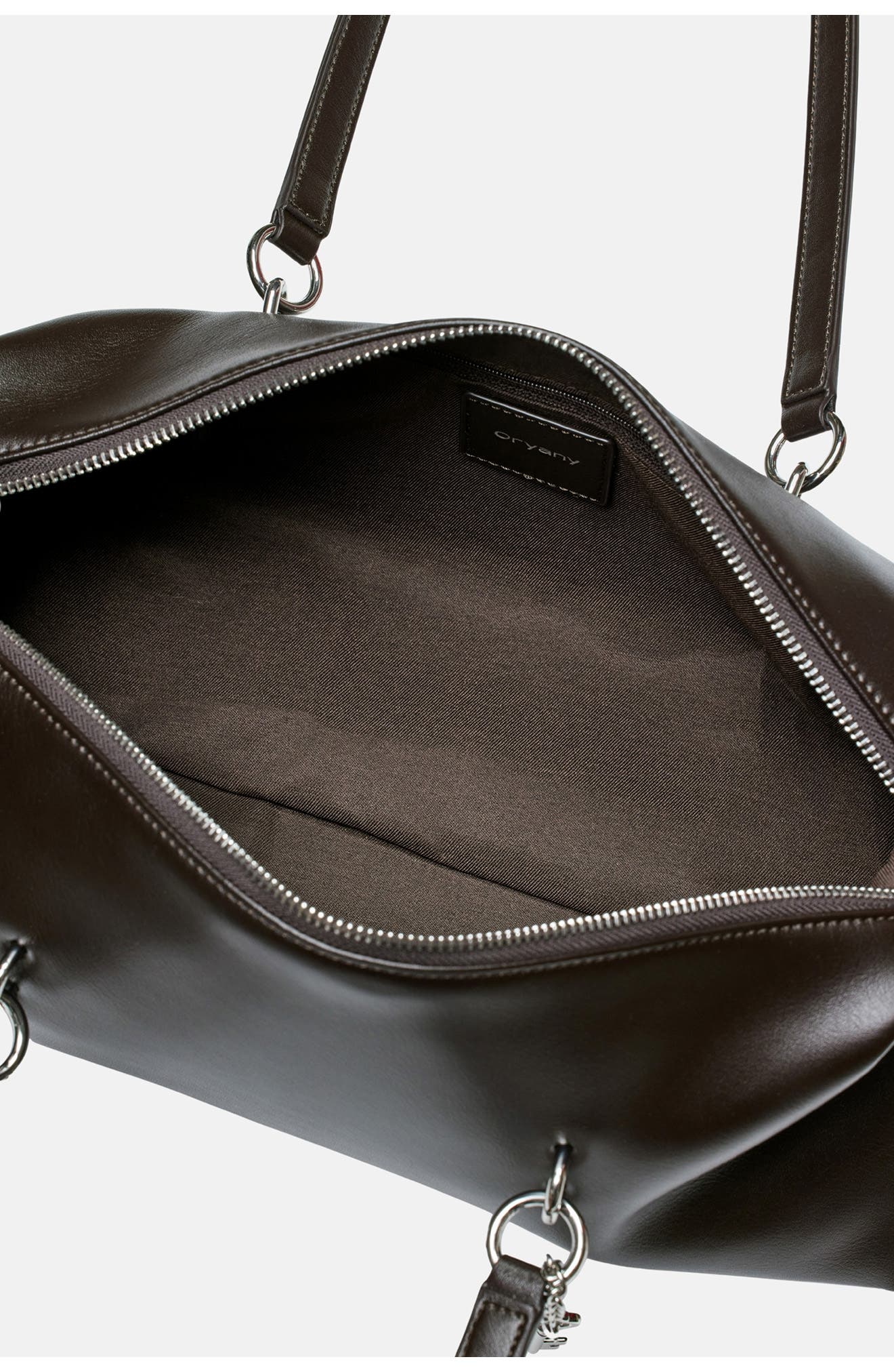 Martin Leather Shoulder Bag, Alternate, color, DARK CHOCO