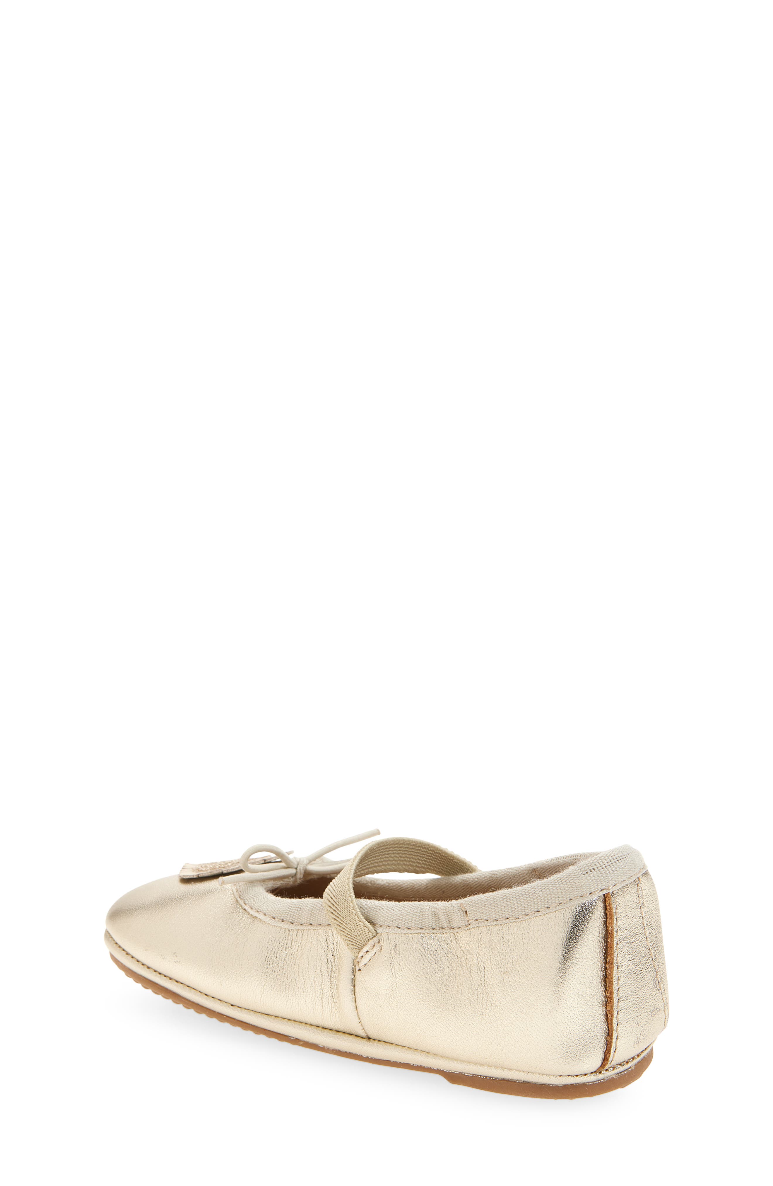 Kids' Heart Ruffle Mary Jane Flat, Alternate, color, GLAM GOLD / VANILLA
