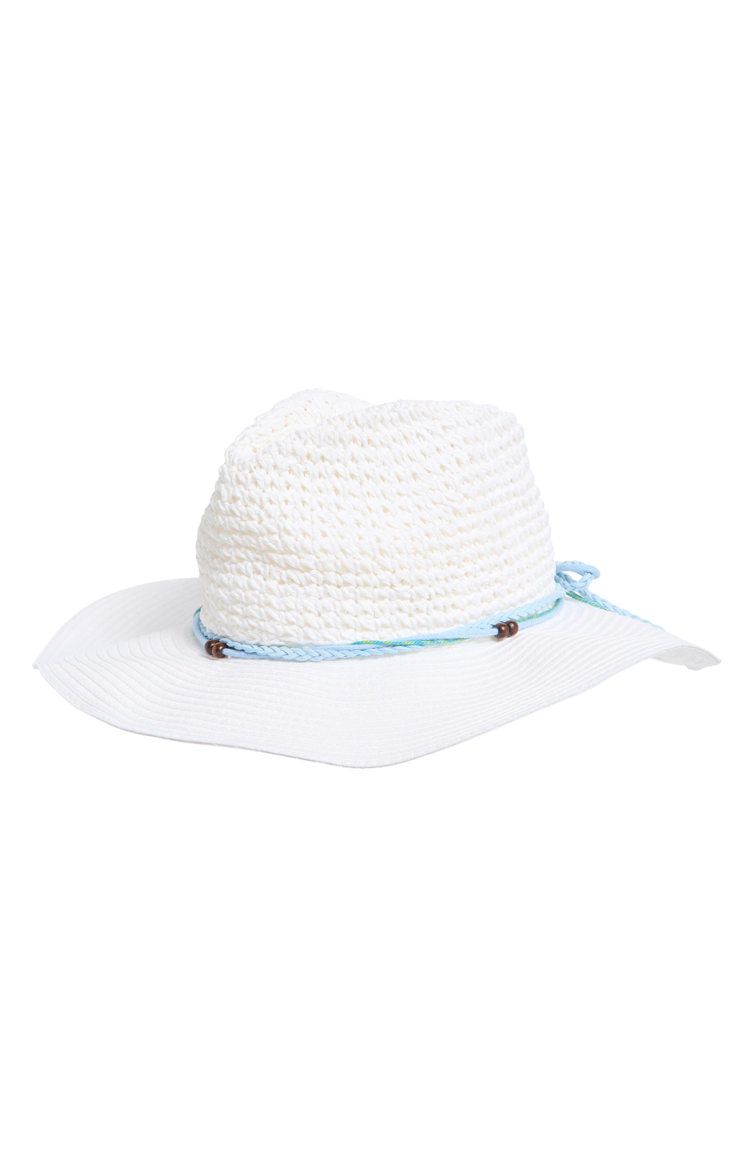 Vince Camuto Crochet Straw Bucket Hat