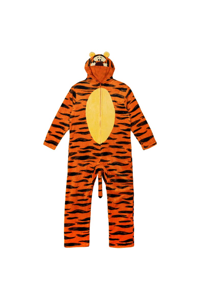 Winnie the Pooh Cosplay Hooded One Piece Pajamas, Main, color, Tigger Orange Stripe