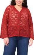 Vince Camuto Pointelle Cotton Cardigan