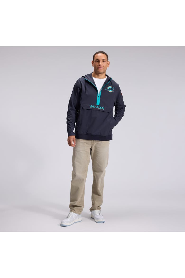 Men's Nike  Navy Miami Dolphins Rivalries Collection Sideline Anorak Half-Zip Jacket, Alternate, color, Navy