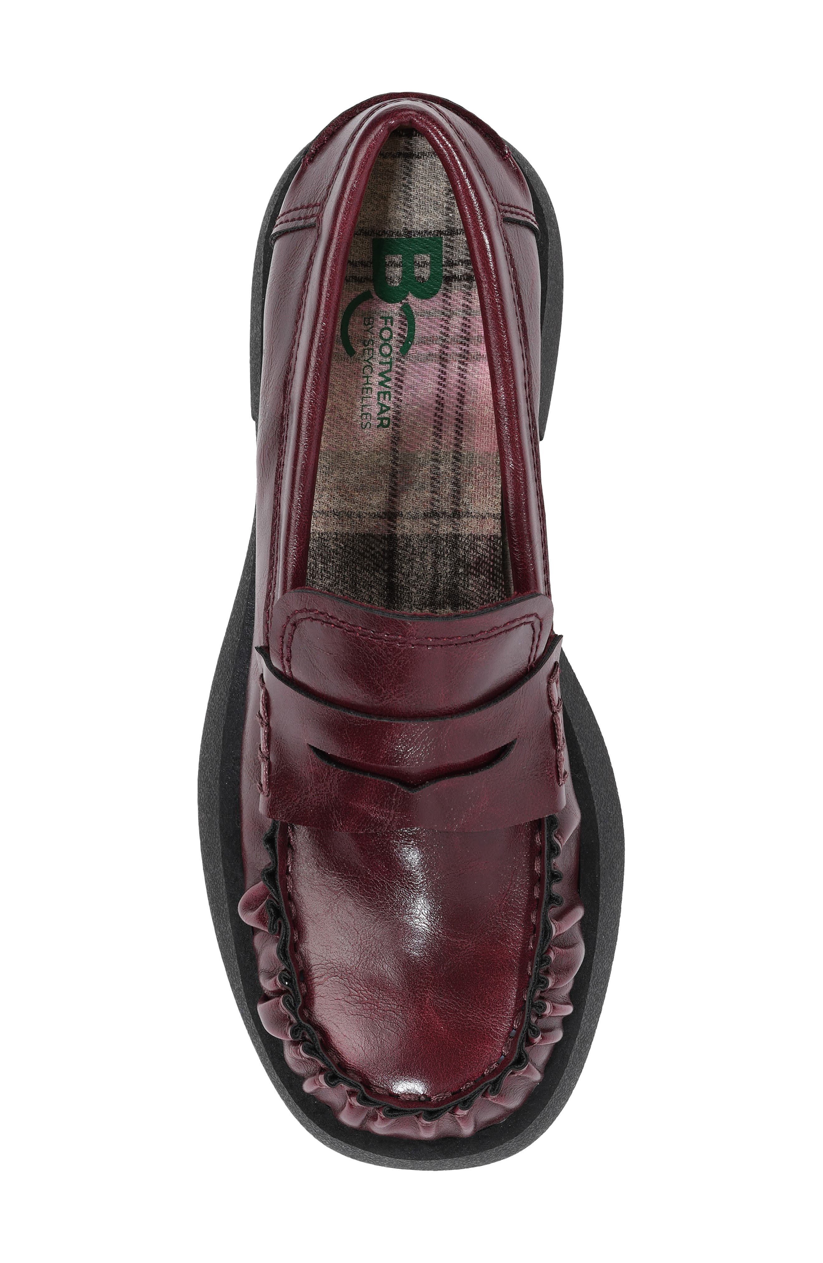 Fiction Faux Leather Penny Loafer, Alternate, color, BURGUNDY
