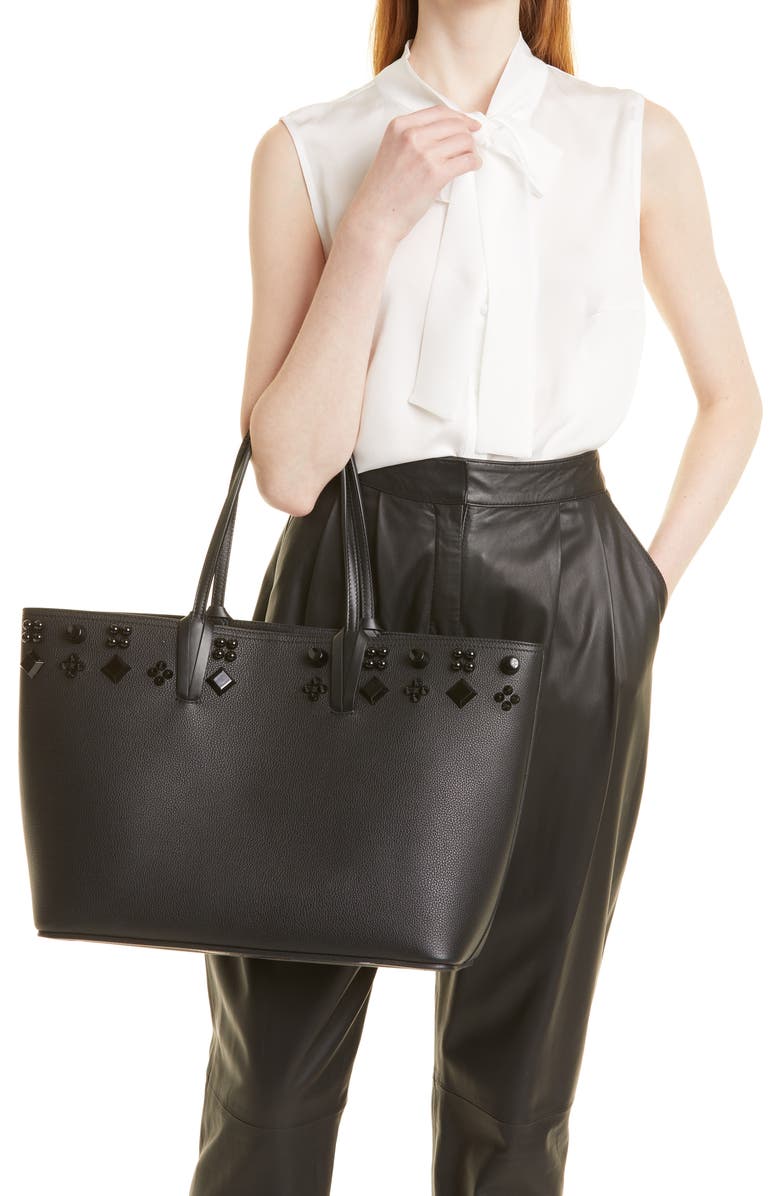 Christian Louboutin Cabata Studded Leather Tote, Alternate, color,