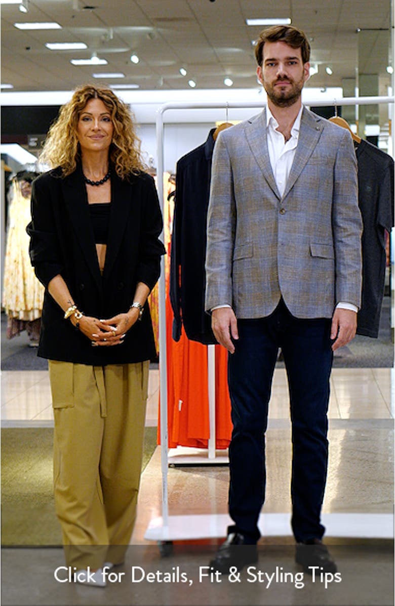 Midland Contemporary Fit Plaid Slub Wool & Silk Blend Sport Coat, sales video thumbnail