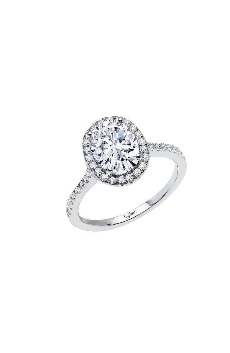 Lafonn Oval Simulated Diamond Halo Ring, Main, color, 
