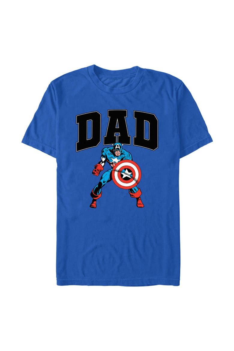 Men's Marvel Dad Is My Captain America  Graphic T-Shirt, Main, color, Royal Blue